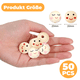 thumbnail image 3 of 50 cuentas de madera, cuentas de madera, cuentas de madera sonrientes, cuentas de madera roscadas con agujeros, cuentas de madera natural, cuentas redondas sueltas para hacer pulseras,, 3 of 7