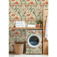 thumbnail image 4 of Farmhouse Peel and Stick Wallpaper Vintage Botanical Birds Red Flowers Arts Crafts Wall Mural 17.7in x 9.8ft Self Adhesive Removable Wall Paper Renter Friendly Wallpaper for Bedroom Cabinets, 4 of 8