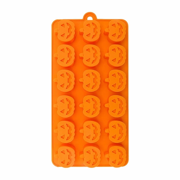 1x Silicone Halloween Pumpkin Baking Mold - 18-Cavity Mini for Candy Jelly, (Multicolor)