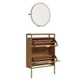 thumbnail image 2 of Pemberly Row Engineered Wood Shoe Organizer/Mirror in Natural Finish, 2 of 8