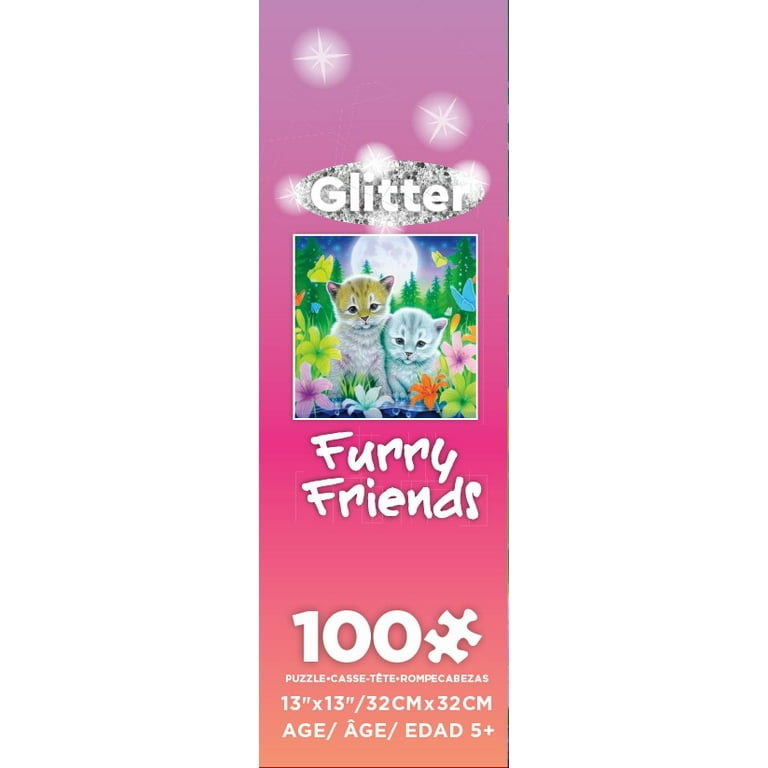 ❤︎acoco❤︎ Ceaco 100-Piece Kids Furry Friends Glitter Cat's Best Friend