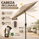 thumbnail image 3 of Sombrilla Plegable Para Exterior Jardin Playa Manivela 2.7m cafe, 3 of 9