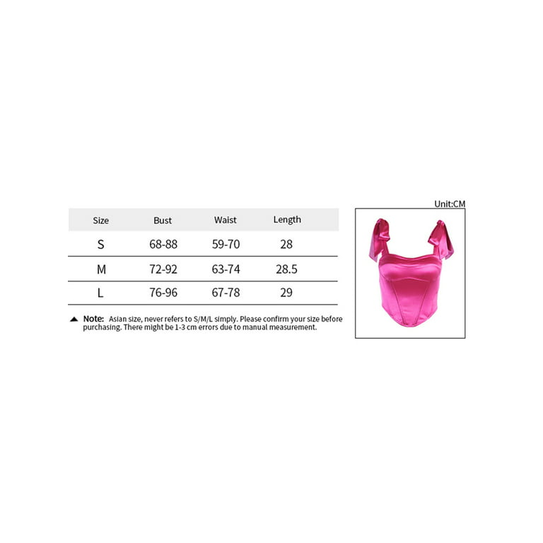 ZIYIXIN Women's Stain Bustier Tops Ladies Solid Color Bow Tie Strap  Sleeveless Boned Corset Tops
