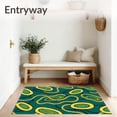 thumbnail image 3 of ODIKA 6'x9' Machine Washable Non-Slip Area Rug, Abstract Seashore Journey with Flip Flop Trails and Nautical High Traffic Rug with Pad, Green, 655622, 3 of 8