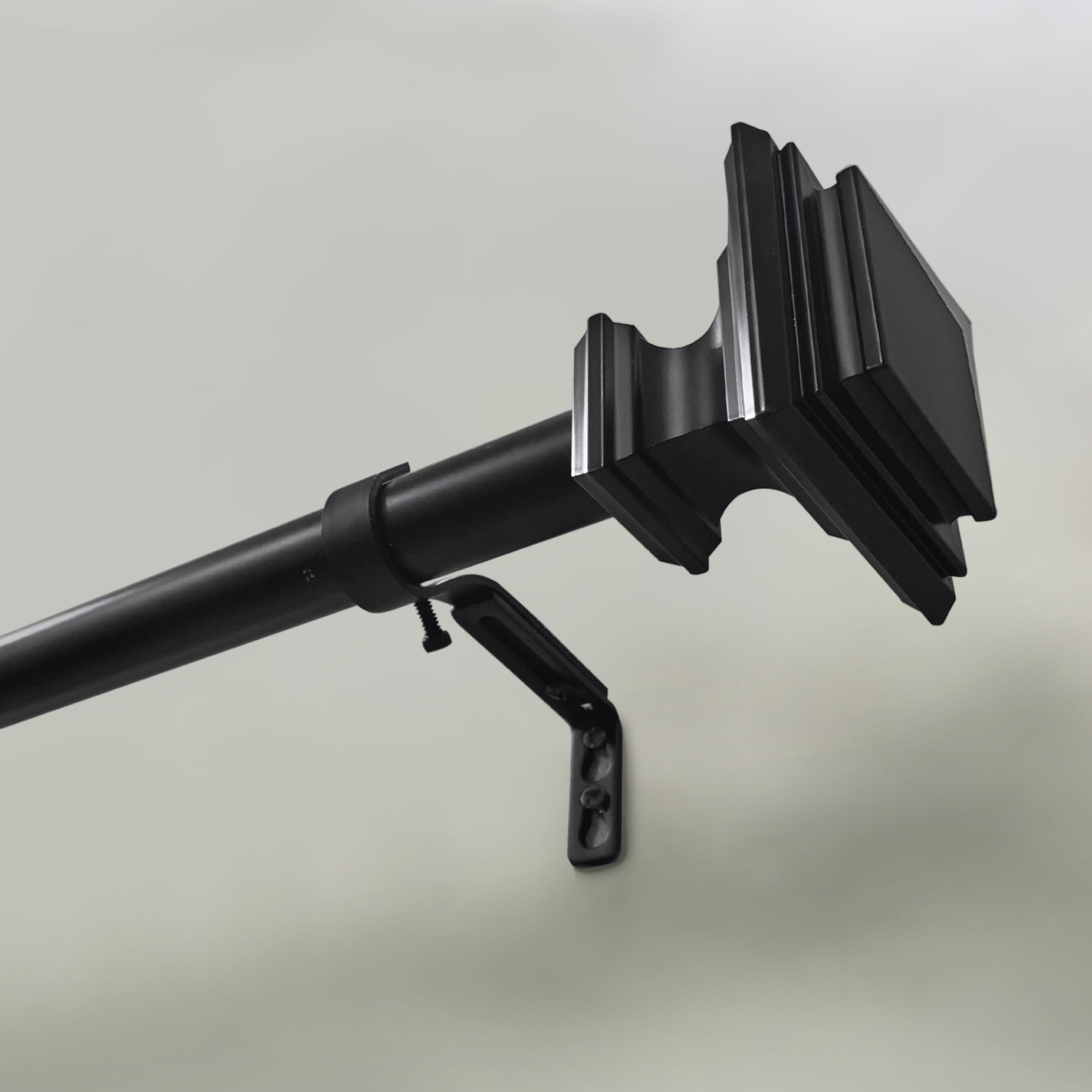 Better Homes & Gardens 1” Metal Square Single Curtain Rod, Matte Black, 42-120”