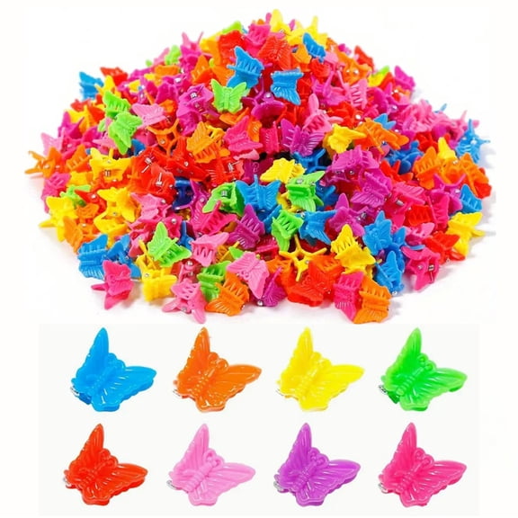 Yoyauz 50 Pack 0.4 Inch Mini Metal Butterfly Jaw Clips Random Color Small Hair Clips for Women Girls Fine Hair Bangs Flyaway Styling Decor Accessories