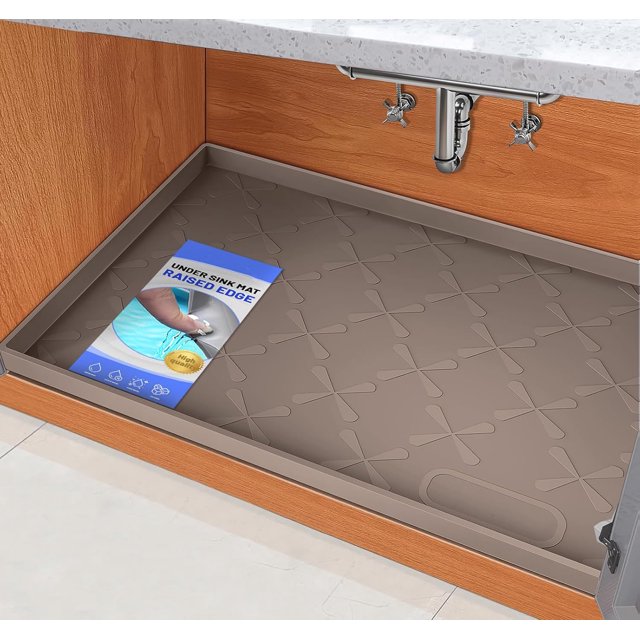 Tapete impermeable para debajo del fregadero, de silicona para cajones de cocina y gabinete, protector de fregadero para organizadores de cocina y almacenamiento, bandeja para botas