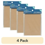 (4 pack) Hello Hobby A2 Blank All Occasion Kraft color Greeting Cards, with Envelopes 4.25" x 5.5" (12 Count)