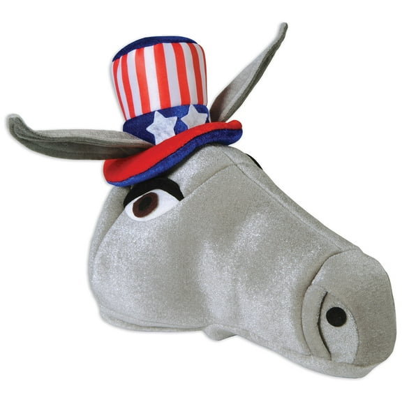 Plush Patriotic Donkey Hat, (1/Pkg)