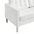 thumbnail image 5 of Modway Loft Tufted Vegan Leather Upholstered Living Room Loveseat in Silver White, 5 of 8