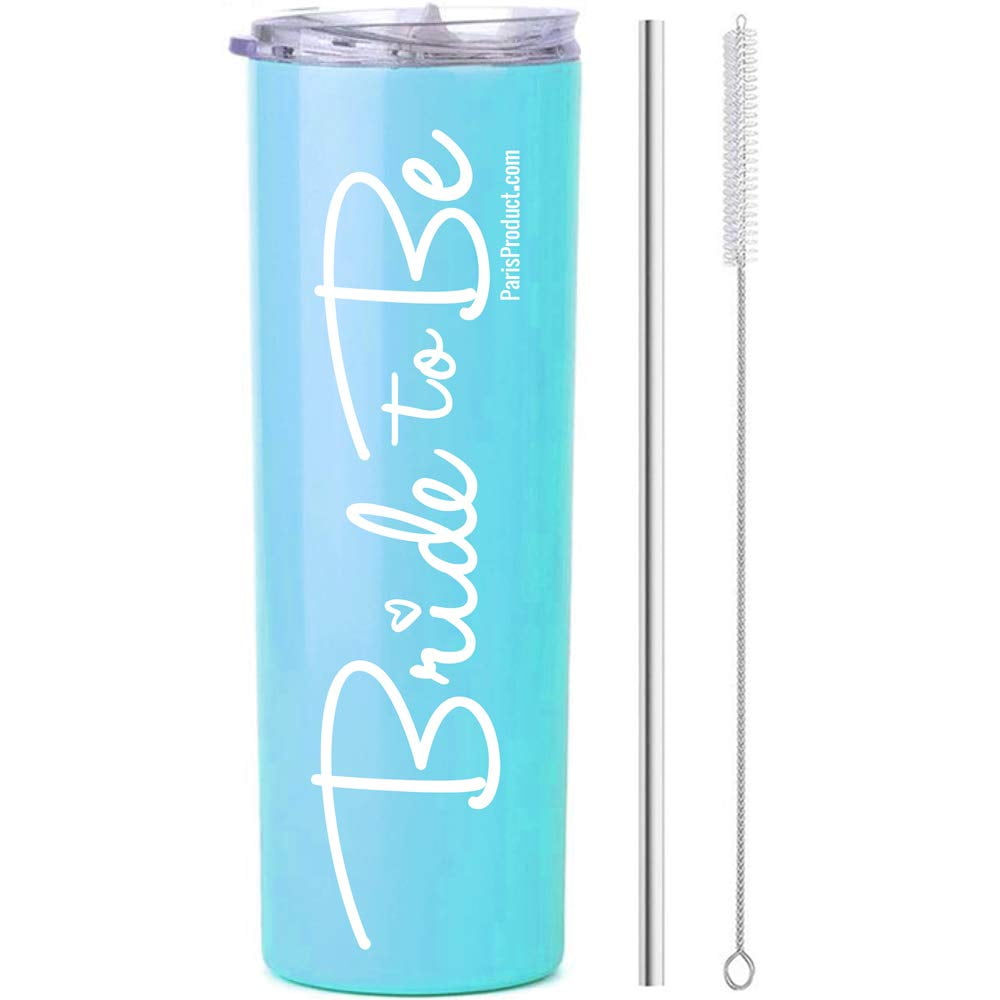 12oz Stainless Steel Tumbler Bachelorette Gifts, Aqua Blue Bachelorette