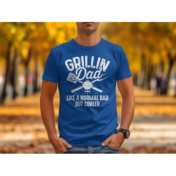 Grillin Dad T-Shirt Funny BBQ Dad Shirt, Grill Master Barbecue Graphic Tee for Men, Fathers Day Gift, Outdoor Cooking BBQ Lover Tee