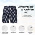 thumbnail image 3 of Mens Swim Trunks Stars Navy Blue White Quick Dry Board Shorts with Compression Liner, 3 of 6