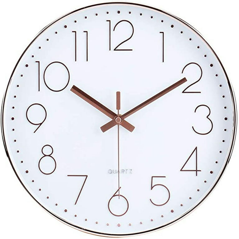  QPEUIM Wall Clock 12 Inch Wall Clocks Non-Ticking Battery  Operated with Stereoscopic Dial Ultra-Quiet Movement Quartz for Office  Classroom School Home Living Room Bedroom Kitchen : Home & Kitchen