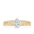 thumbnail image 4 of Certified Pear Lab Diamond Filigree Engagement Ring for Women - 0.6 Carat - EF-VS Grade, 18K Yellow Gold, US 3.50, 4 of 8
