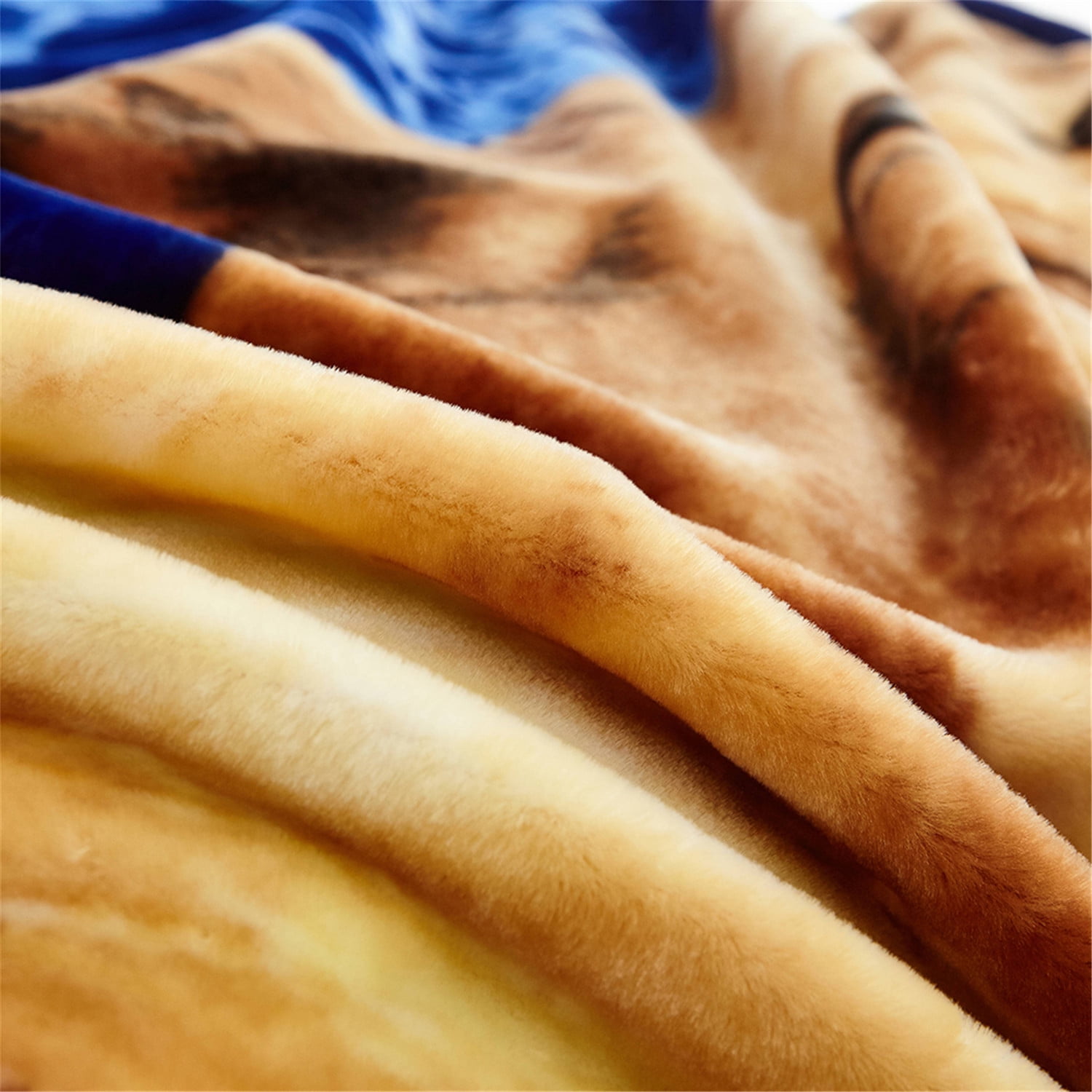 JML Soft Plush Fleece Blanket for Bed King 83"x91" 5.7lb,2 Ply Raschel Blanket Lion&Dolphin