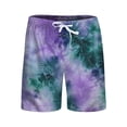 thumbnail image 4 of Bibifish Womens Athletic Shorts All Day Comfort Printed Mesh Pocket Elastic Drawstring Waist Relaxed Workout Shorts, 4 of 5