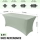 thumbnail image 4 of Mantel Obstal verde salvia rectangular de 6 pies de spandex, 4 of 8