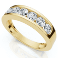 thumbnail image 2 of Pompeii 1Ct Diamond Channel Set Wedding Band Mens Ring 14k Yellow Gold Lab Grown, 2 of 5