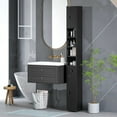 thumbnail image 2 of kleankin Bathroom Storage Cabinet w/ Shelves, Toilet Paper Cabinet, Black, 2 of 10