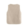 thumbnail image 3 of YDFCWXW Womens Sherpa Fleece Vest Fuzzy Sleeveless Casual Open Front Warm Cardigan Outerwear 2025 Winter Beige, S, 3 of 3