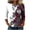 #0030-Wine, variant on Womens Graphic Tees Crew Neck 3/4 Length Sleeve Vertical Geometric Tribal Print Tops for Women Relaxed Fit Minimalist Lightweight Womens Tees