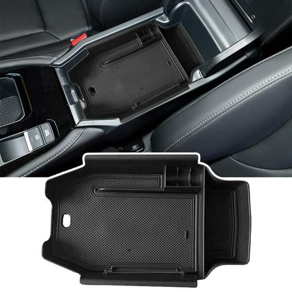 JJMY Black Armrest Storage Box Center Console Tray For 2023 2024 Honda Accord , 1 Pack