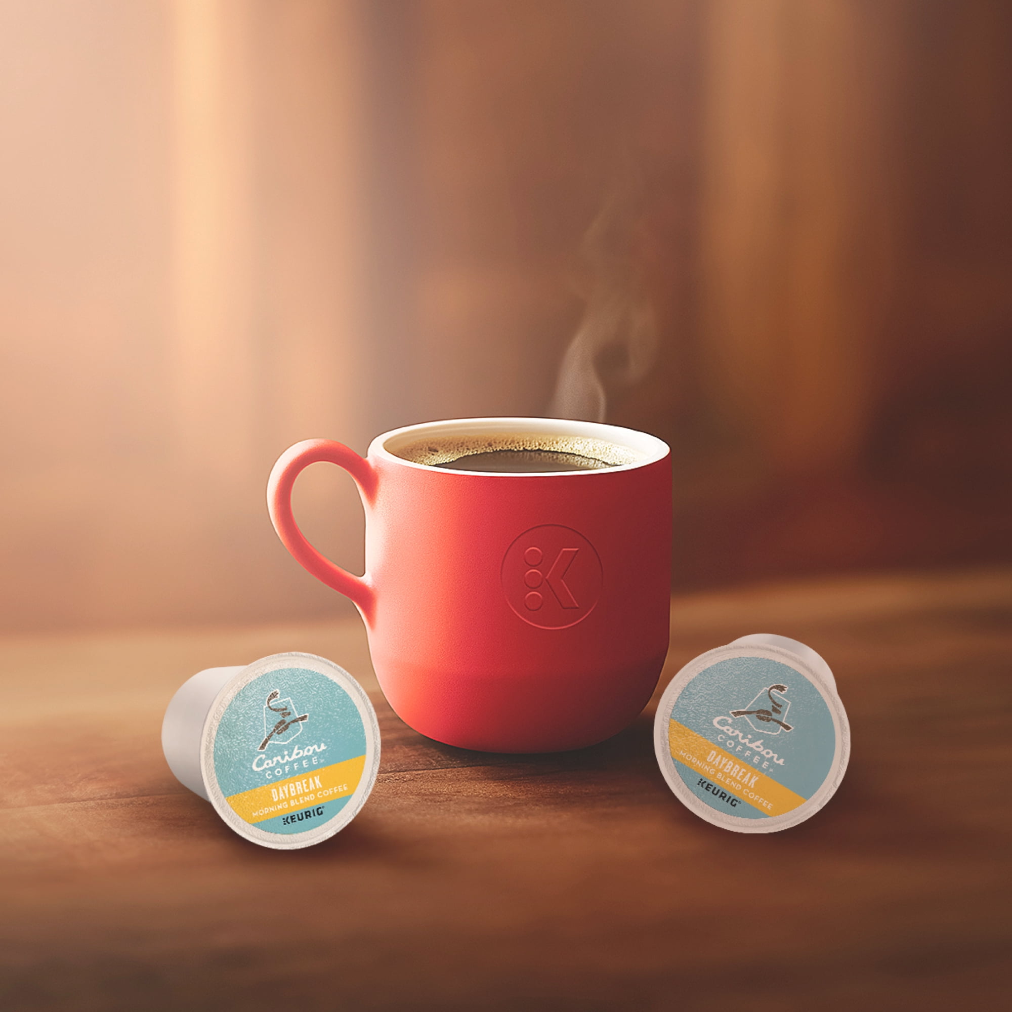 Caribou Coffee Daybreak Morning Blend K-Cup Pods, Light Roast, 18 Count for Keurig Brewers