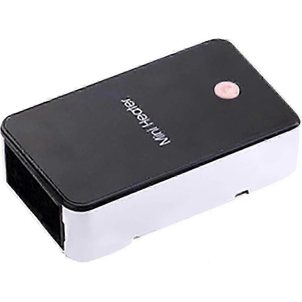 Mini Fan Heater Portable Space Room Heater Home Low Energy Silent Rechargeable Usb Small Infrared Thermostat Indoor Bedroom (black)