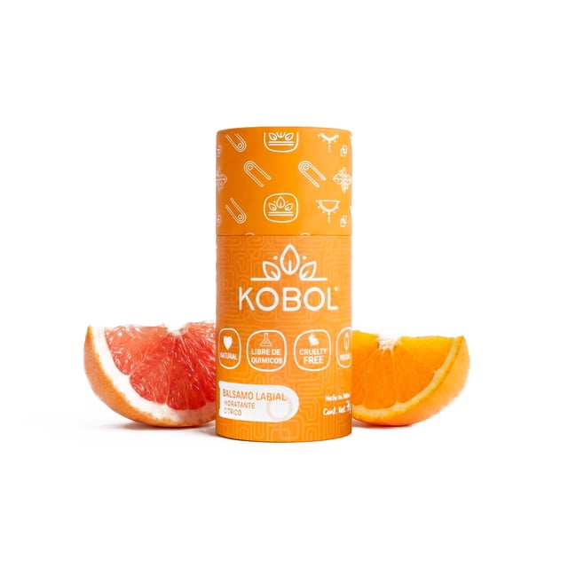 Bálsamo Labial Cítrico Natural Vegano Push Up KOBOL NARANJA