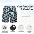 thumbnail image 3 of Yiaed Angry Shark Print Mens Swim Trunks Bathing Suit Compression Liner Beach Swim Shorts Swimwear Quick Dry Zipper Pocket No-Chafing Board Short-Medium, 3 of 6