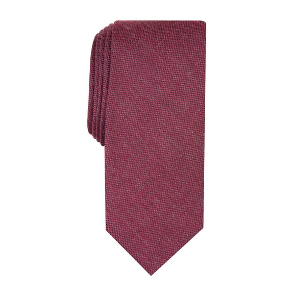 BAR III Mens Burgundy Grenadine Slim Neck Tie