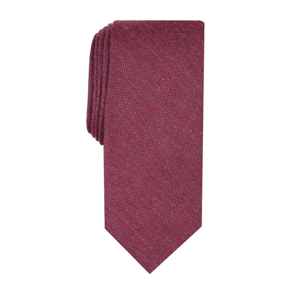 BAR III Mens Burgundy Grenadine Slim Neck Tie