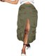 thumbnail image 1 of Gibobby faldas de mezclilla para mujer grande de color sólido para mujer Media falda Bolsillo grande Cintura elástica Dividida Media falda(Verde, M), 1 of 4