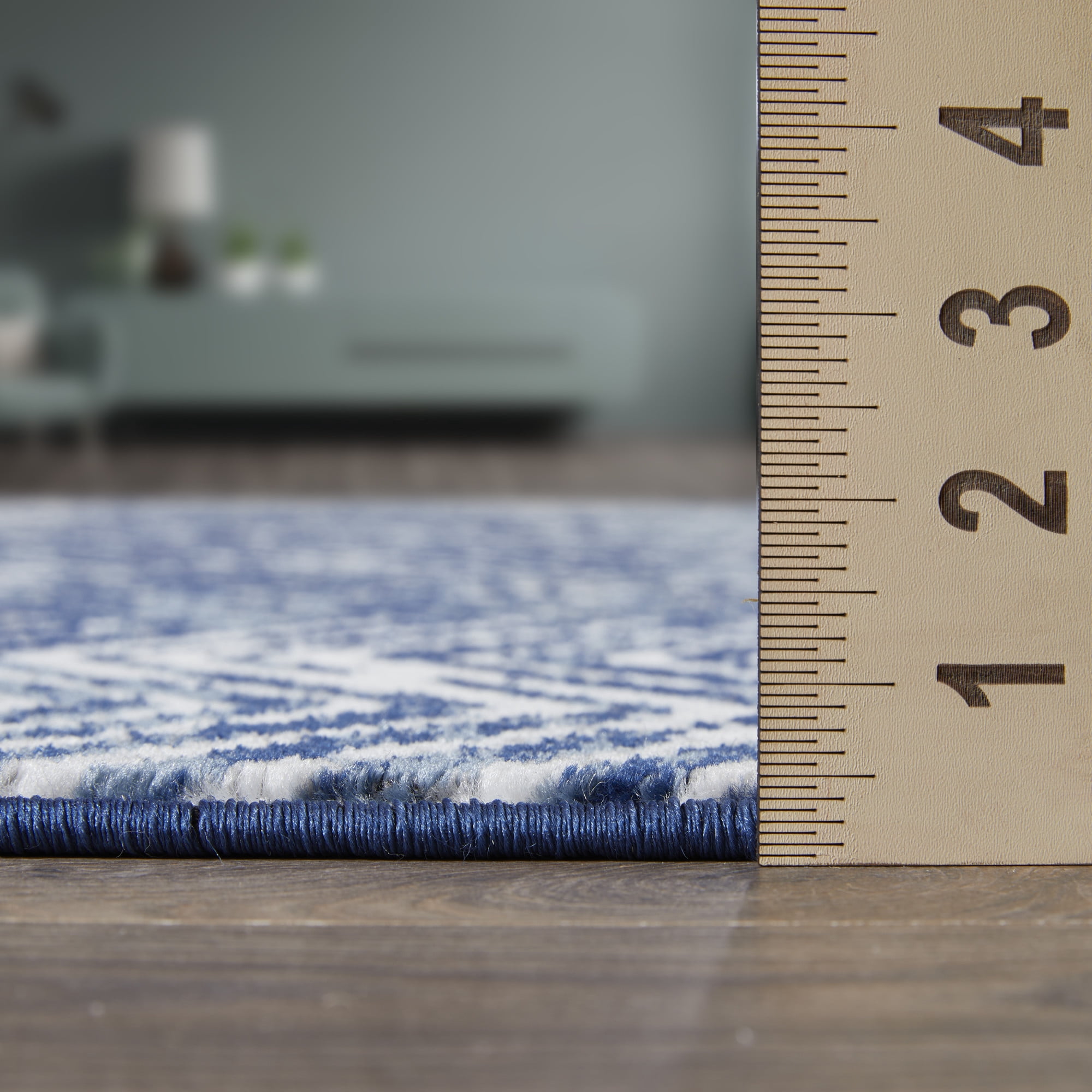 Loomaknoti Aysal Armelar 9' x 12' Blue Chevron Indoor polypropylene Area Rug