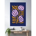 thumbnail image 2 of Maximalist Flower In Lilac And Deep Blue Poster Wall Art, Modern Wall Decor For Living Room Bedroom, 8x12 UNFRAMED, 2 of 3