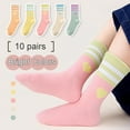 thumbnail image 3 of Girls Socks Athletic Crew Socks Sports Soft Breathable Casual School Sock for Little Big Kids, 3 of 6