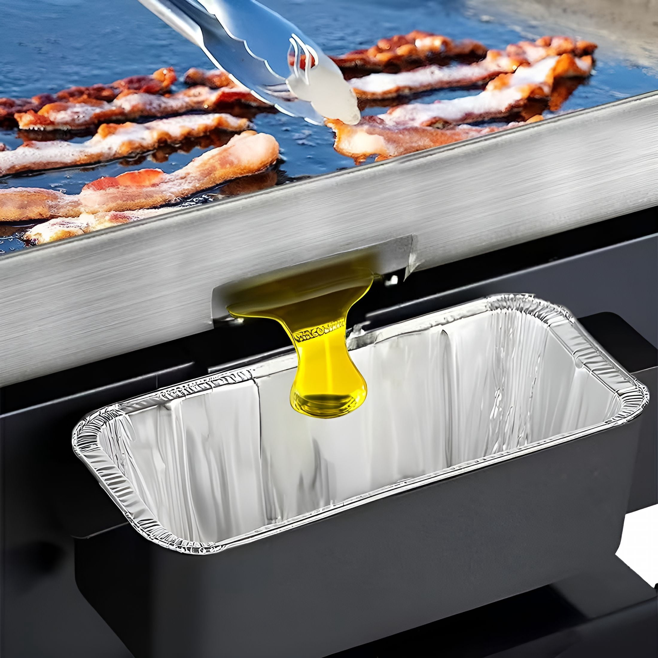 ACDANC 50-Pack Blackstone Griddle Accessories Grease Cup Liners, Drip Pan Aluminum Foil for Blackstone 17, 22, 28, 36 Inch Griddle, Grease Catcher Grill Tray, Disposable, Gift Box Design
