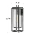 thumbnail image 5 of Double Frame Design 1-Light Large Outdoor Wall Lantern in Satin Nickel with Clear Seedy Glass 7 inches W X 20 inches H-Black Finish-Incandescent, 5 of 10