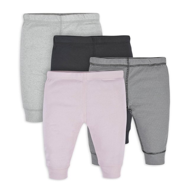 CHOK Baby Girls Essential Pants 4-Pack (Newborn - 24 Months)