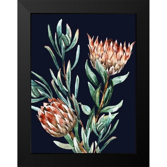 Urban Road 12x14 Black Modern Framed Museum Art Print Titled - Dark Proteas II Poster