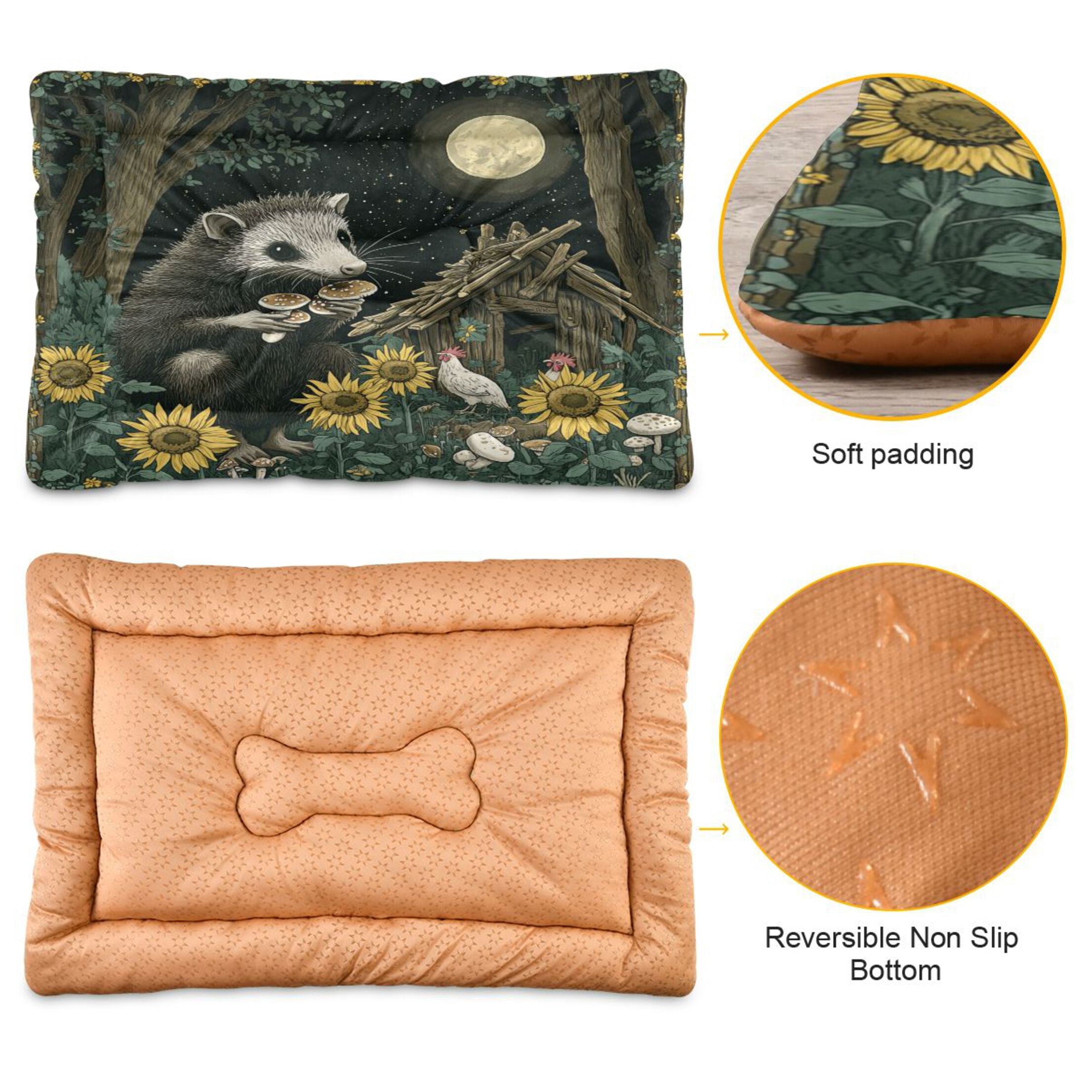 Qxltty Extra Large Possum Ped Pad Wear-resistant and Hard to Bite Through Sleeping Pad for Small Medium Large Dogs Winter Pet Bed 36×24in