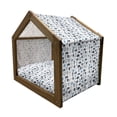 thumbnail image 2 of Blue and White Pet House, Journalism Mass Media Communication Theme Press TV News, Outdoor & Indoor Portable Dog Kennel with Pillow and Cover, 5 Sizes, Pale Blue Dark Blue, by Ambesonne, 2 of 5