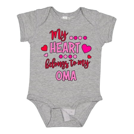 

Inktastic My Heart Belongs to my Oma Boys or Girls Baby Bodysuit