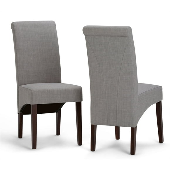 Avalon Deluxe Parson Dining Chair (Set of 2) in Dove Grey Linen Look Fabric