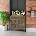 thumbnail image 6 of RTRWDC Coffee Bar Cabinet, Farmhouse Kitchen Sideboard Buffet Cabinet with Drawer and Adjustable Shelf, Barn Door Storage for Kitchen, Dining Room, Bathroom, Entryway (Rustic Oak), 6 of 18