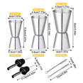 thumbnail image 4 of 2 Set Cocktail Measuring Cups Stainless Steel Bar Measure 3/4/5Cl Small Jigger with Inner Scaling Dual Measuring Cups, 4 of 6