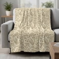 thumbnail image 2 of Beige Spring Floral Blanket Soft Cozy Warm Throw Blanket for Couch, Plush Fuzzy Flannel Fleece Blankets for Sofa, Farmhouse Flowers Elegant Pastoral Bed Blankets Lightweight Gifts for Women, 40"x50", 2 of 9