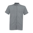 thumbnail image 2 of EYIIYE Men Regular Short Sleeve Shirt Fit Linen V Neck Button Shirt, 2 of 6