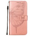 thumbnail image 3 of For Motorola MOTO G Stylus 5G (2021) Case, Magnetic Folio Butterfly Embossed Wallet Case, Premium Leather Wrist Strap Credit Card Holder Slots Kickstand Shockproof Cover, Rosegold, 3 of 4